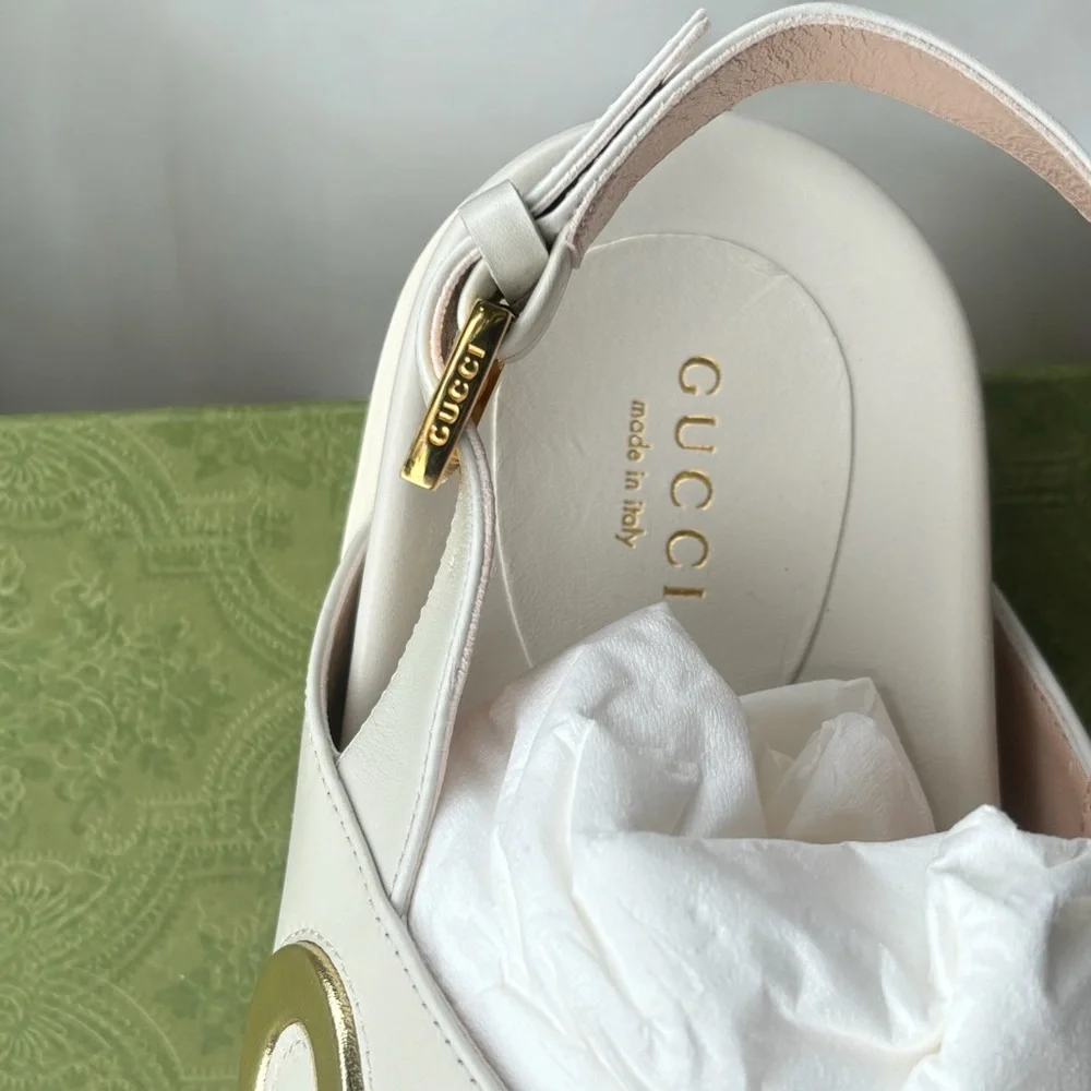 Brand New In Box Gucci Metallic Gold Sandals - Picture 8 of 12